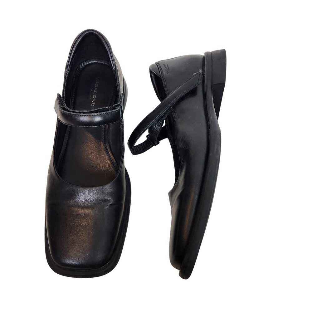 VAGABOND Shoemakers Brittie Shoes Womens 8 38 Black Leather Mary Jane Flats - Picture 2 of 12